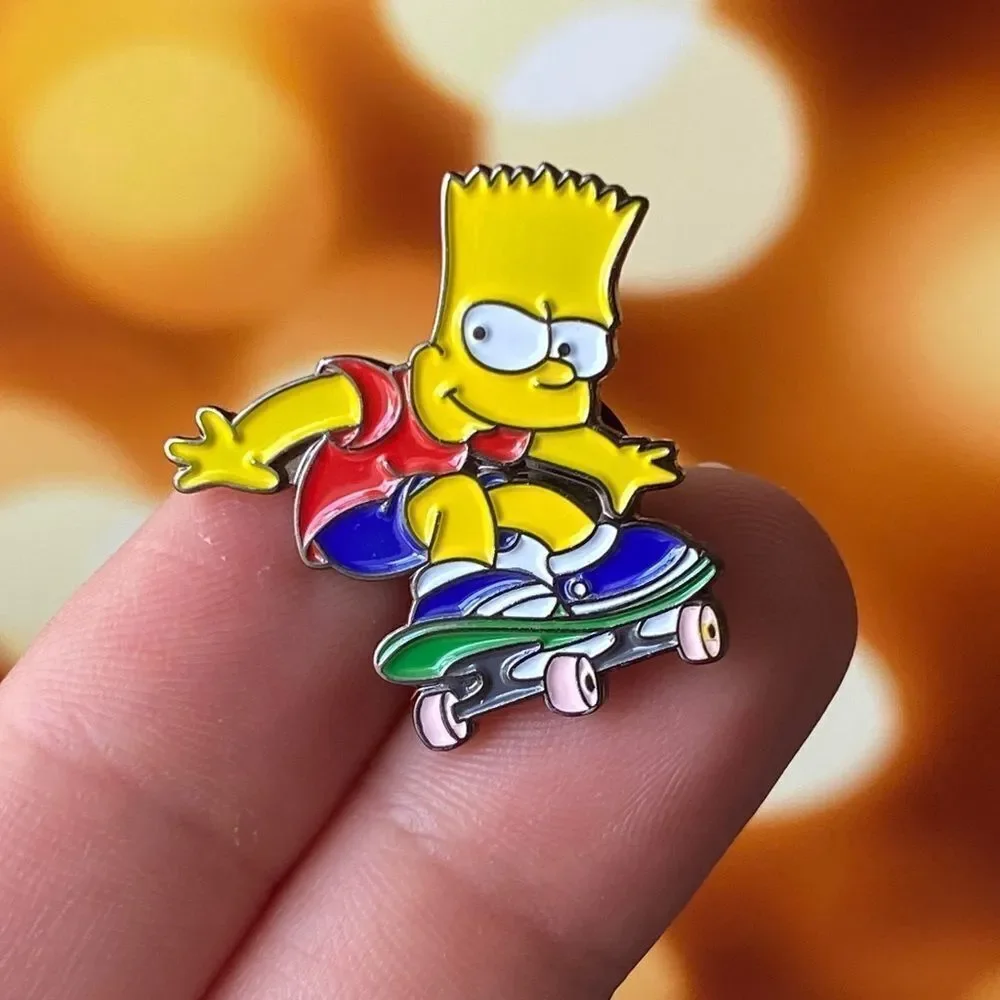 Bart Simpson Skateboard Enamel Pin/ Brooch